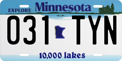 MN license plate 031TYN