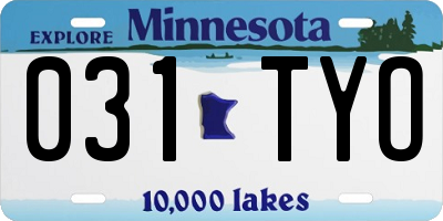 MN license plate 031TYO