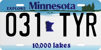 MN license plate 031TYR