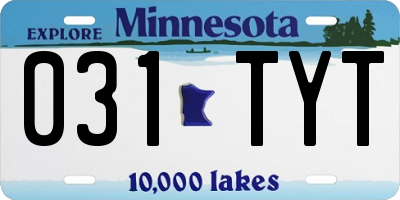 MN license plate 031TYT