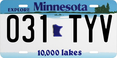 MN license plate 031TYV