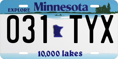 MN license plate 031TYX