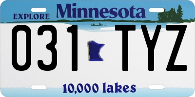 MN license plate 031TYZ