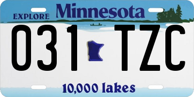 MN license plate 031TZC