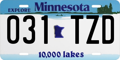 MN license plate 031TZD