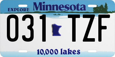 MN license plate 031TZF