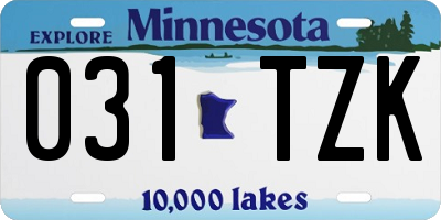 MN license plate 031TZK