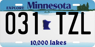 MN license plate 031TZL