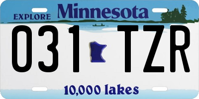 MN license plate 031TZR