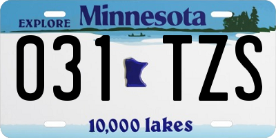MN license plate 031TZS
