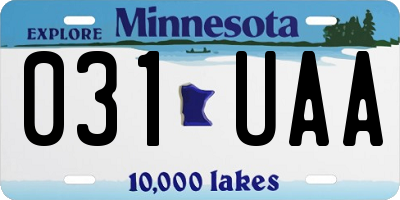 MN license plate 031UAA