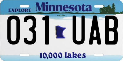 MN license plate 031UAB