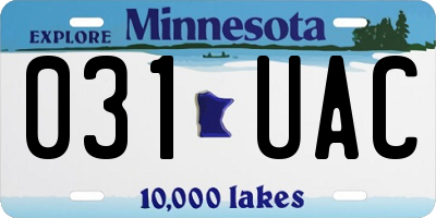 MN license plate 031UAC