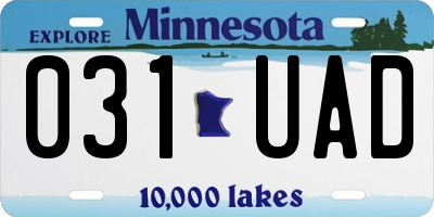 MN license plate 031UAD