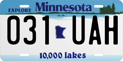 MN license plate 031UAH