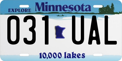 MN license plate 031UAL