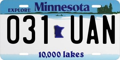 MN license plate 031UAN