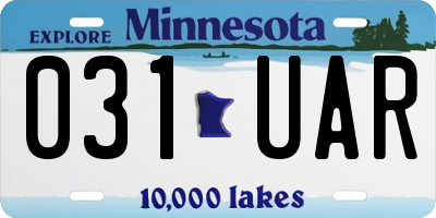 MN license plate 031UAR