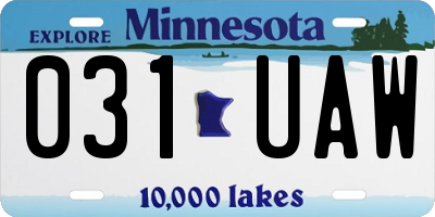 MN license plate 031UAW