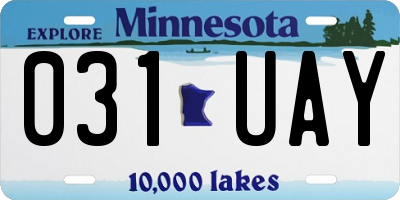MN license plate 031UAY