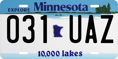 MN license plate 031UAZ