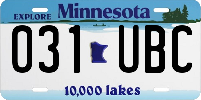MN license plate 031UBC