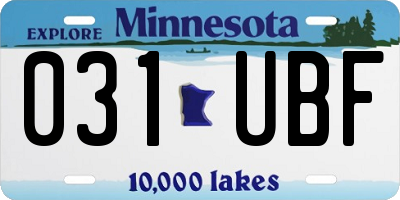 MN license plate 031UBF