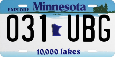 MN license plate 031UBG