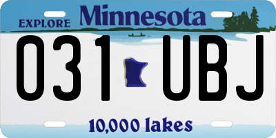 MN license plate 031UBJ