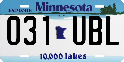 MN license plate 031UBL