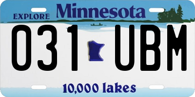 MN license plate 031UBM