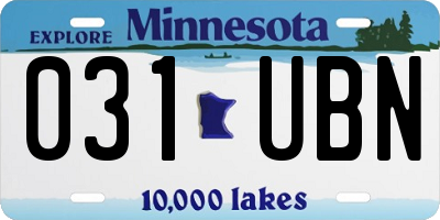 MN license plate 031UBN