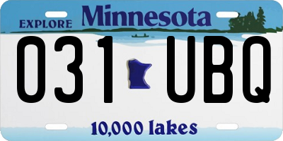 MN license plate 031UBQ