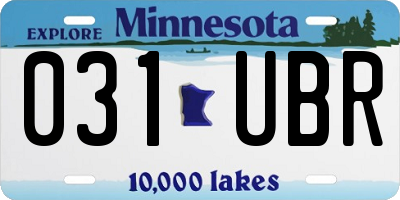 MN license plate 031UBR