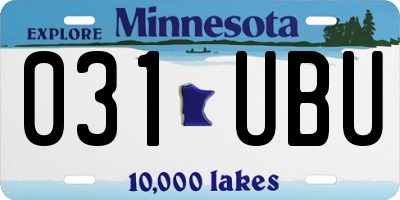 MN license plate 031UBU