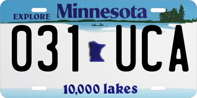 MN license plate 031UCA