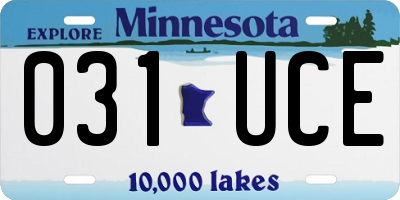 MN license plate 031UCE