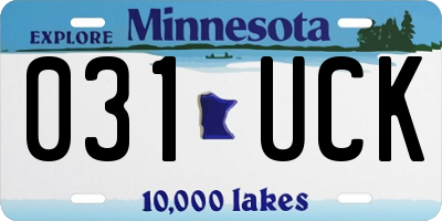 MN license plate 031UCK