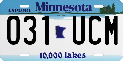 MN license plate 031UCM