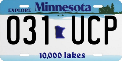 MN license plate 031UCP
