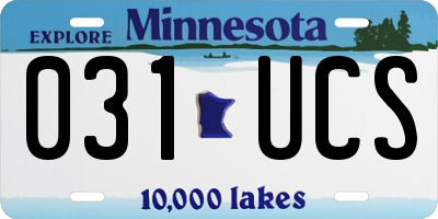 MN license plate 031UCS