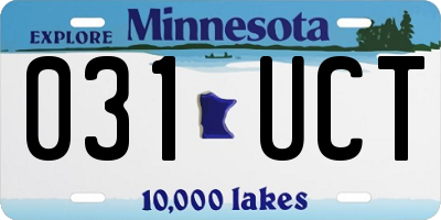 MN license plate 031UCT