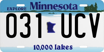 MN license plate 031UCV