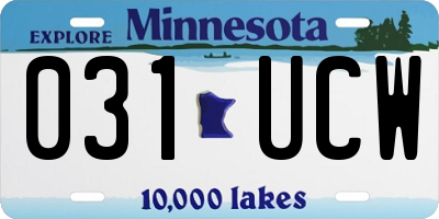 MN license plate 031UCW