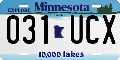 MN license plate 031UCX