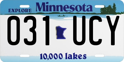 MN license plate 031UCY