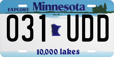 MN license plate 031UDD