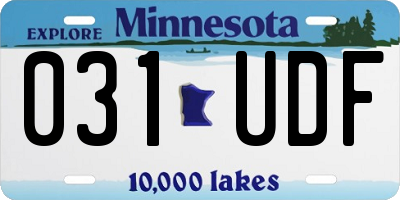 MN license plate 031UDF