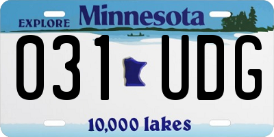 MN license plate 031UDG