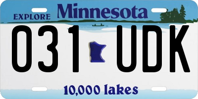 MN license plate 031UDK